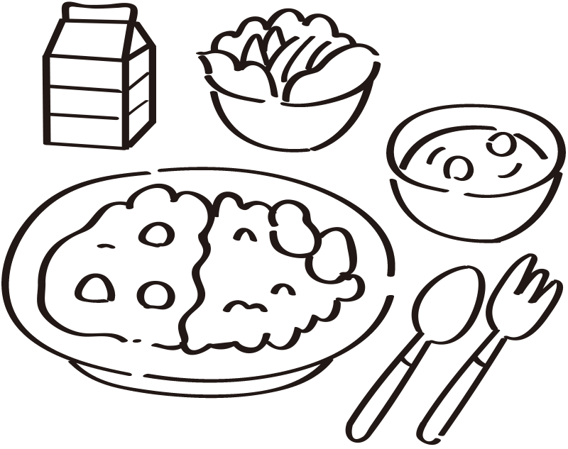 給食のことのイラスト